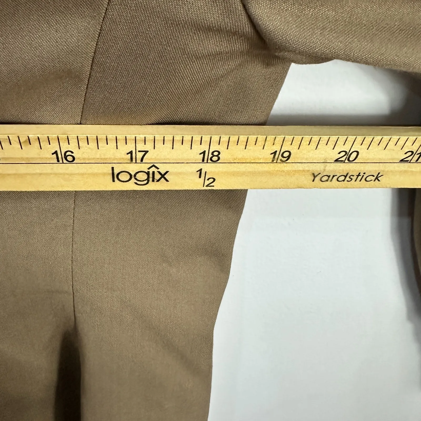 Jones New York Blazer 10P Tan Wool Blend Minimalist 90s Vintage Quiet Luxury - Image 6