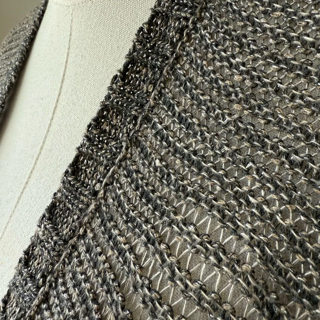 Eileen Fisher Bronze Variegated Links Sparkle Shimmer Knit Oval Cardigan $278 XL - Image 5