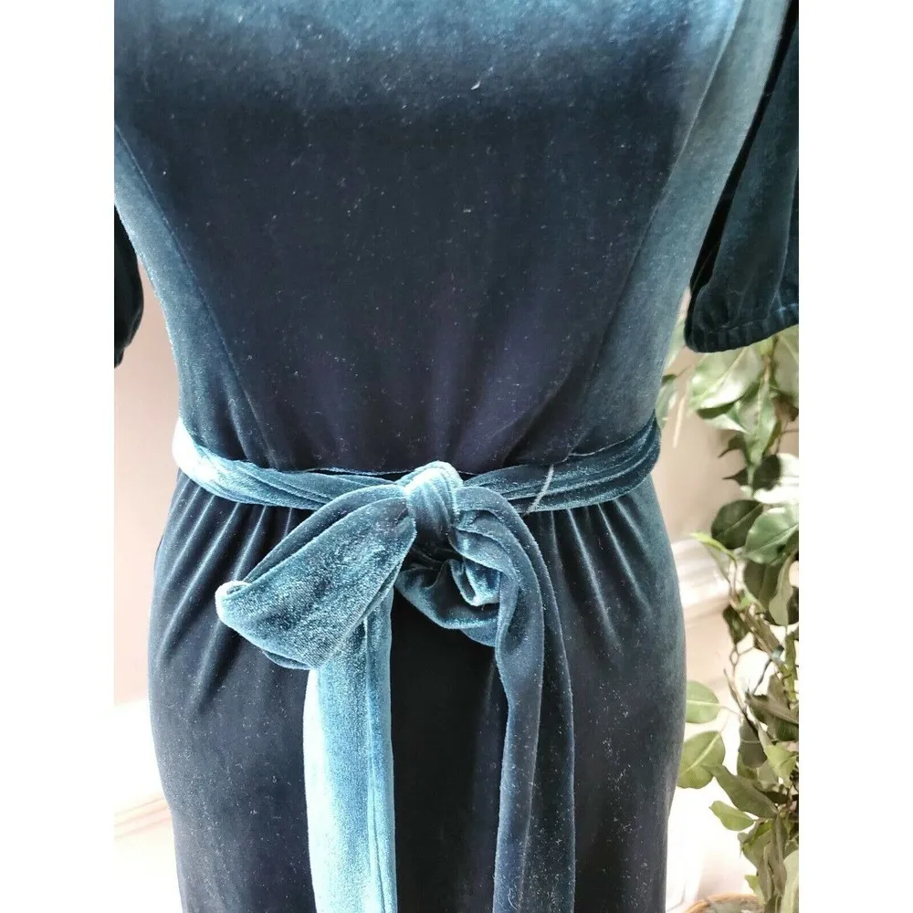 Maggy London Womens Green Polyester Round Neck Short Sleeve Knee Length Dress 4P - Image 4