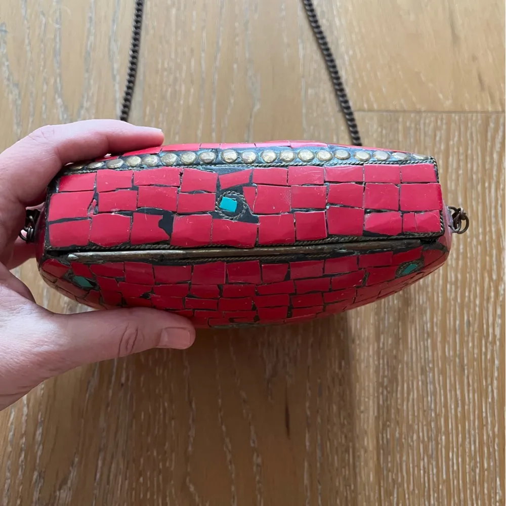 Source Unknown Mosaic Crossbody Bag - Red and Green - Image 12