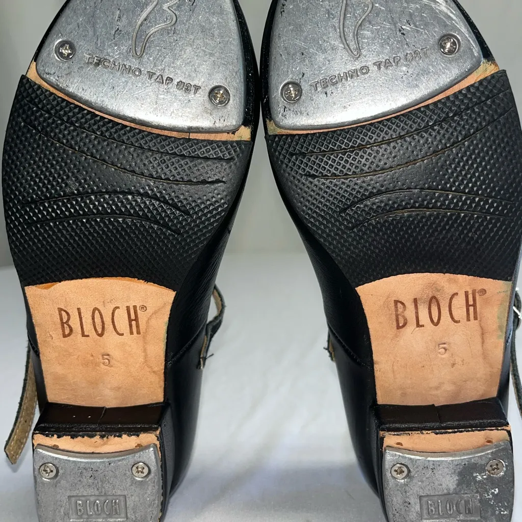 Black Leather Womens Bloch Tap Shoes Size 5 - Image 6
