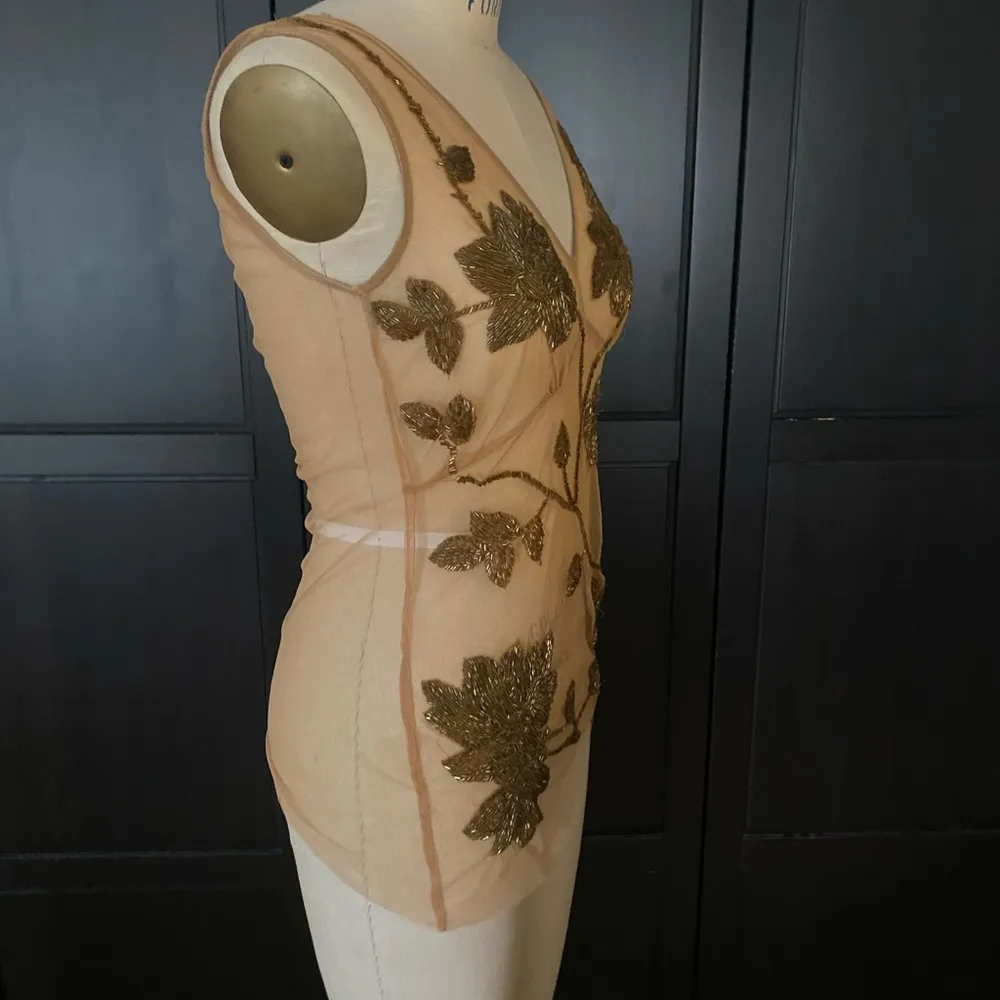 Wet Seal Vintage Y2K  Sheer Floral Beaded Tank Top - Image 4