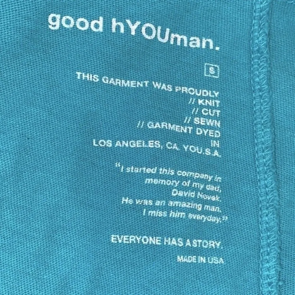 Good hYOUman. Turquoise weekend T-shirt size small - Image 3