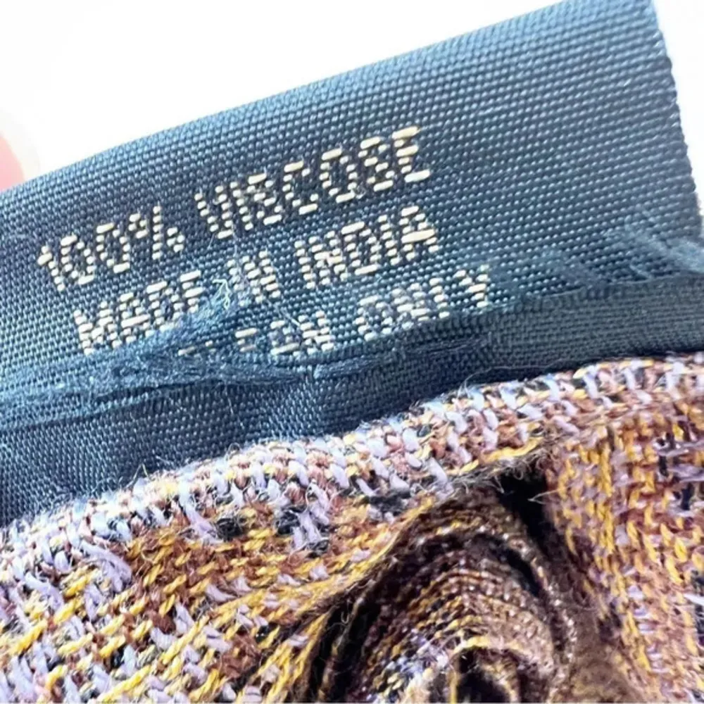 Isabella Viscose Rectangle‎ Wrap Scarf Brown Paisley India - Image 3