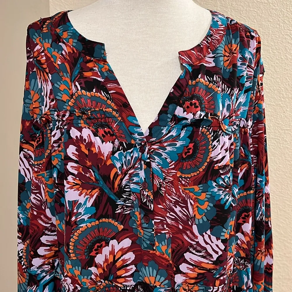 Pioneer woman, micro ruffle tunic blouse Size undefined - Image 2