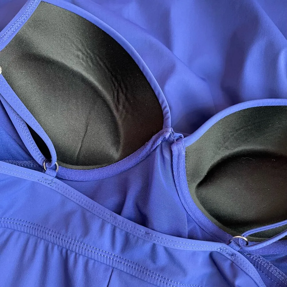 Assets Sara Blakely Spanx Push Up Underwire Slimming One Piece Swimsuit M Purple Size M - Image 10