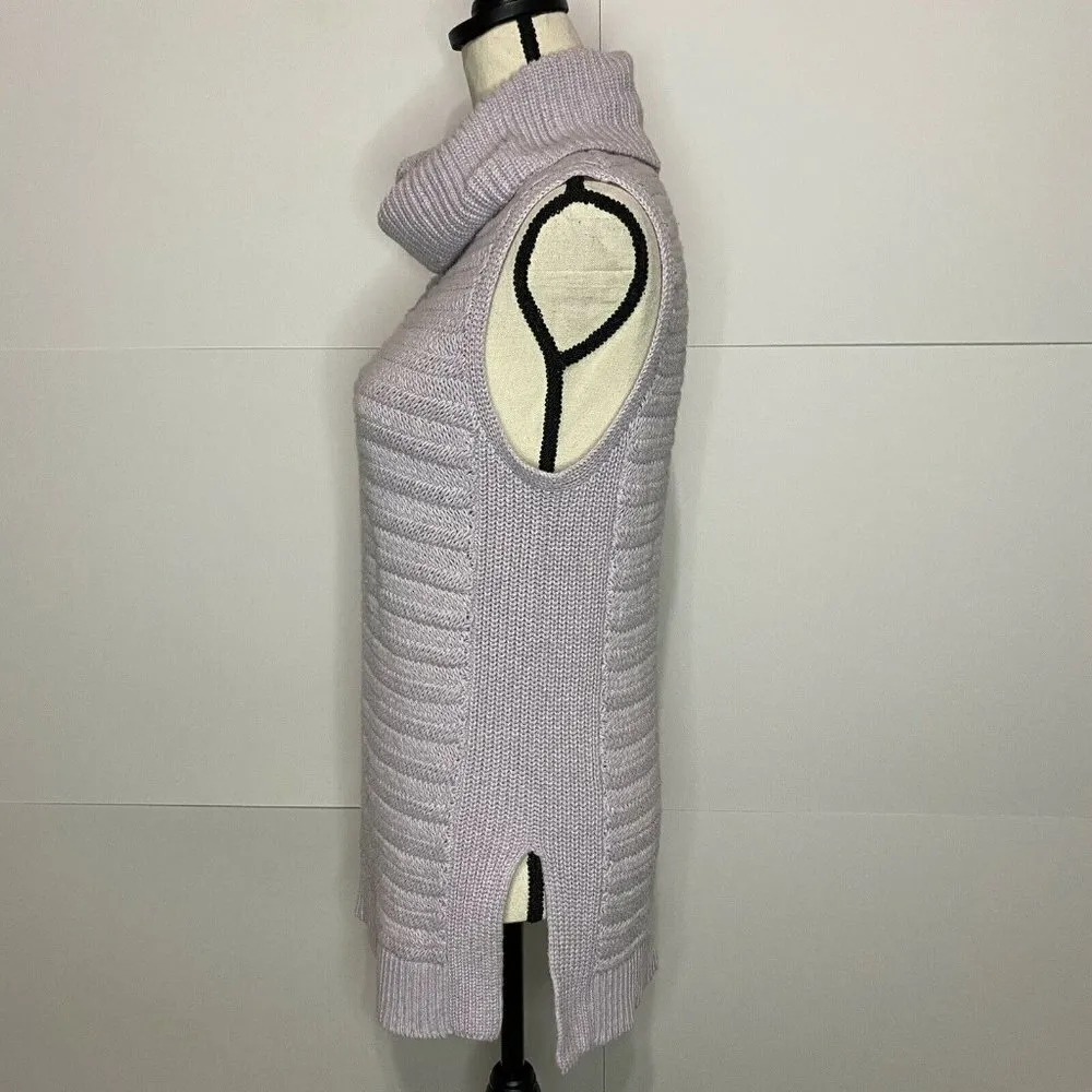Leo & Sage Small Lilac Purple Sleeveless Turtleneck Sweater Cashmere Blend EUC - Image 4