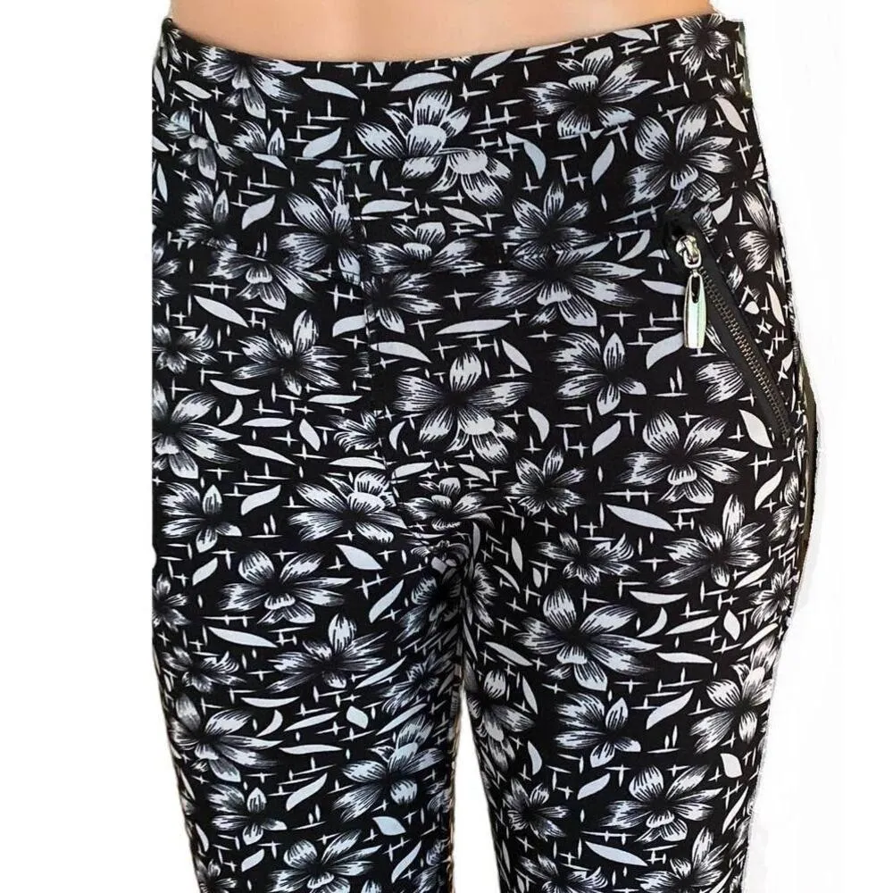 COCO + CARMEN Black Leaf Print Activewear Leggings & Pockets Women's LARGE / XL - Image 5