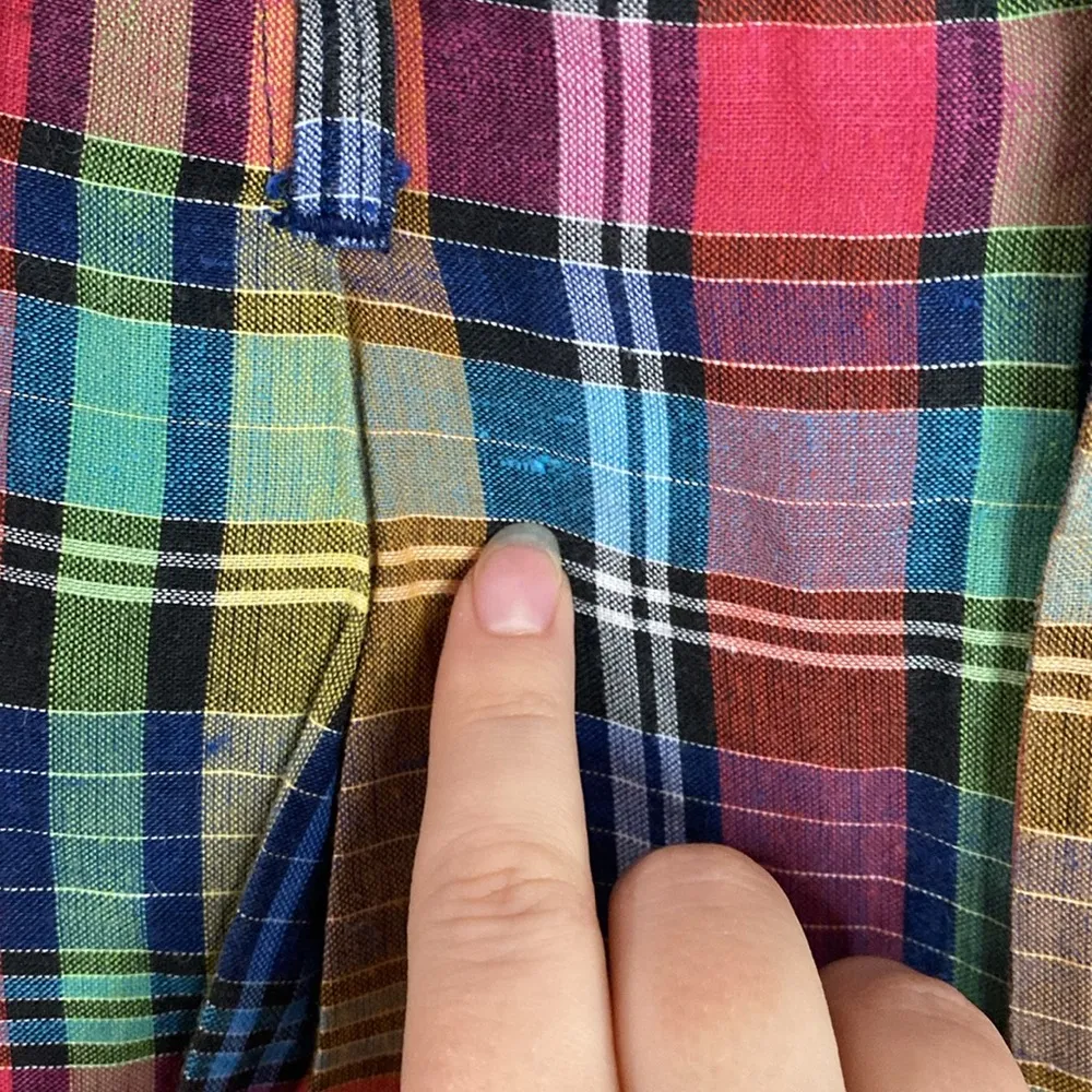 The Limited vintage Y2K colorful plaid high rise front pleat wide shorts size 6 - Image 7