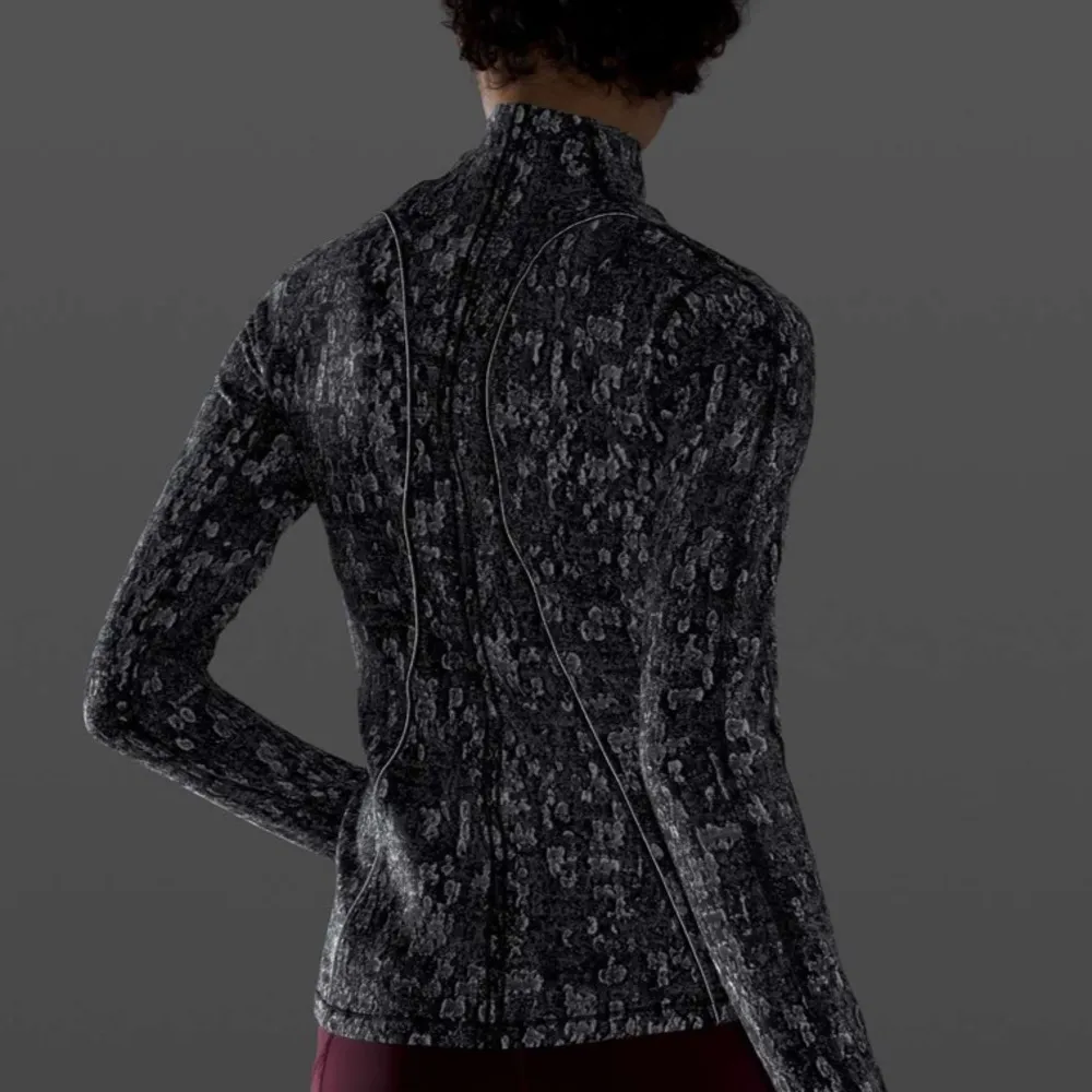 Lululemon Run Briskly 1/2 Zip Eventide Jacquard Black Alpine White - Image 3