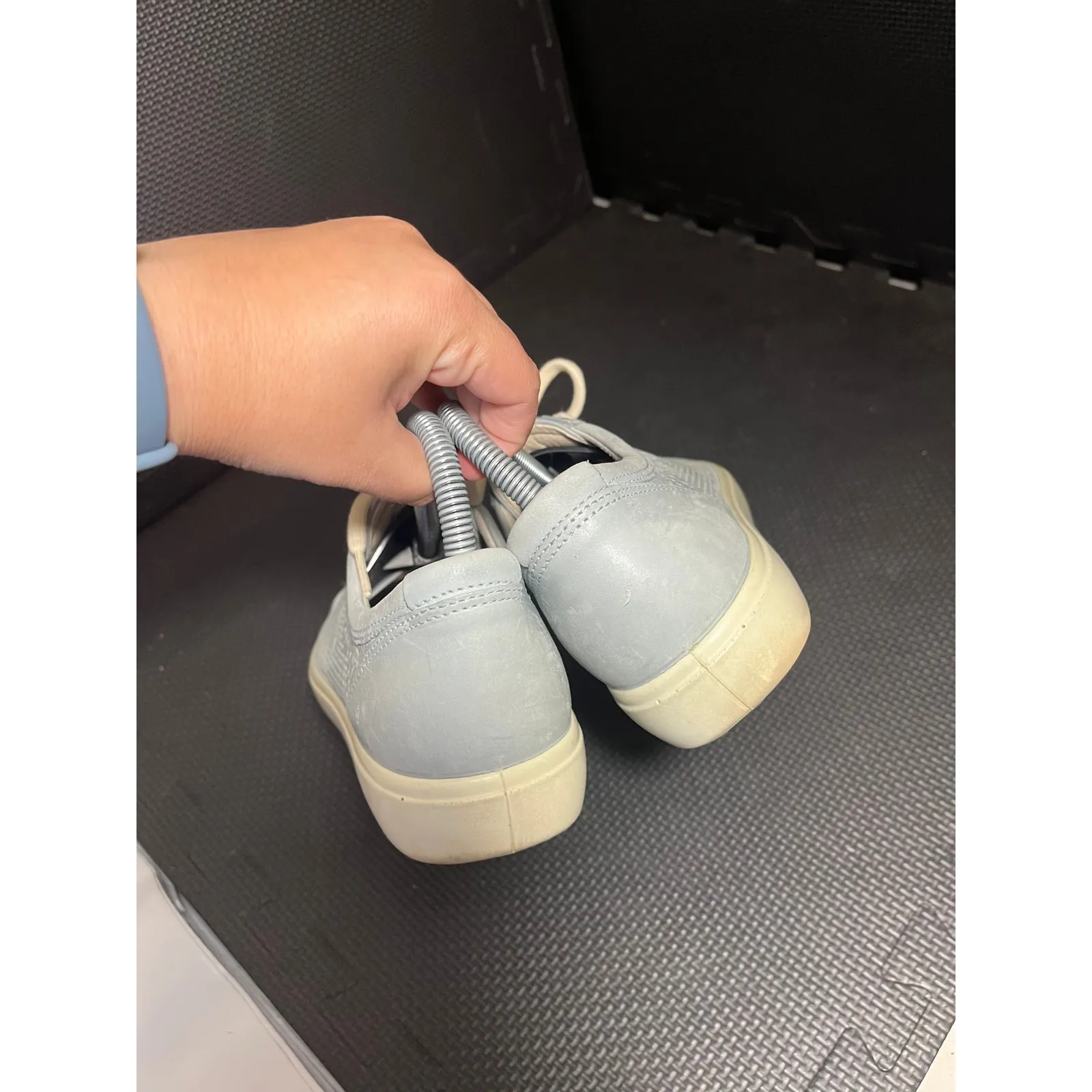 Ecco Soft 7 Trend Tie Perforated Blue Leather Casual‎ Sneakers Women's 40 US 9 - Image 6