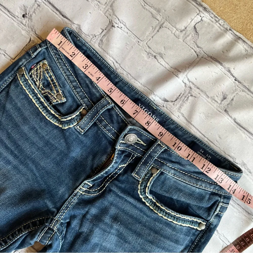 Vigoss Capri Jeans Embellished Sz 4 Womens 21"inseam Western Low Rise Retro Y2k - Image 8