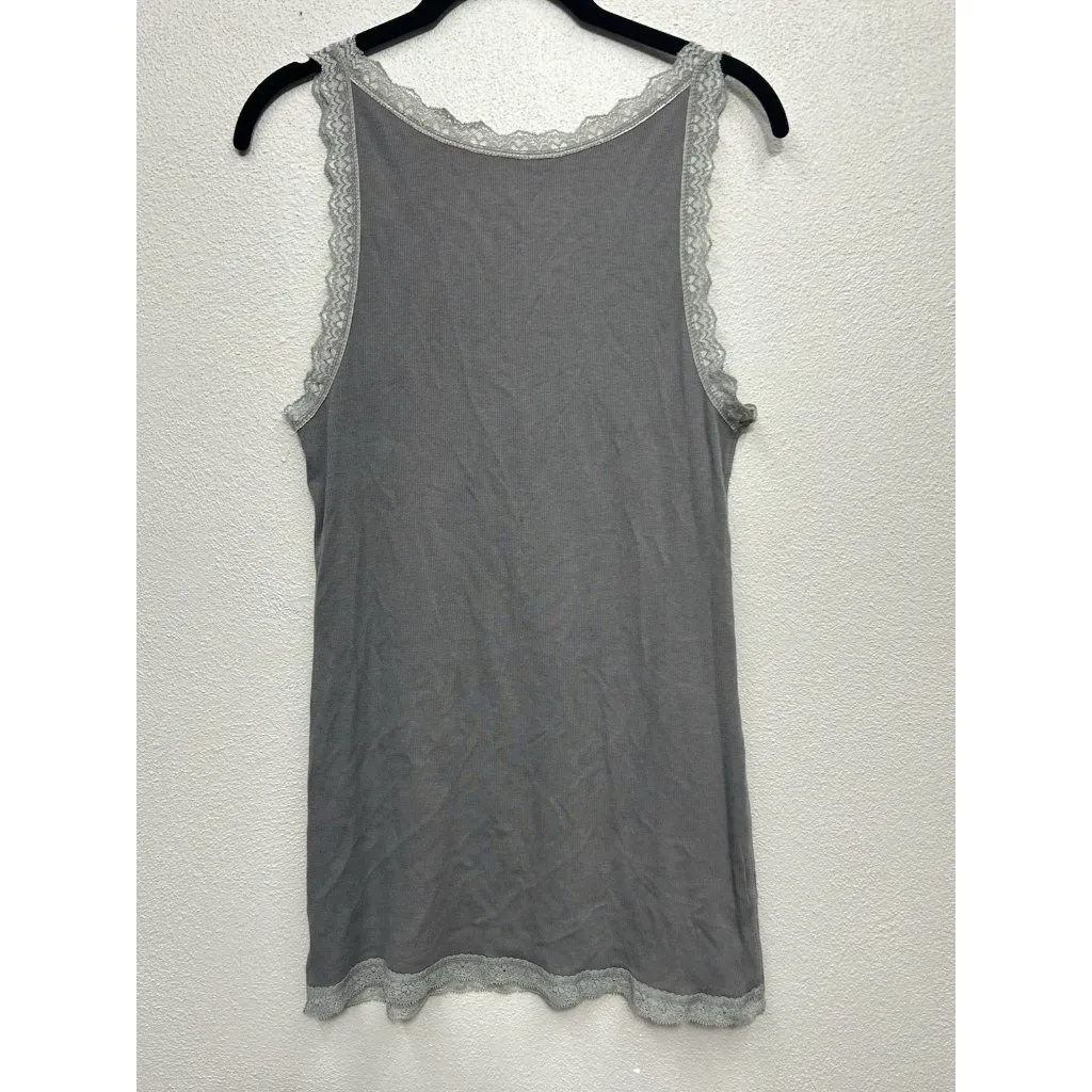 Old Navy Women Large Fitted Lace Trim Tank Top Y2K Grunge Goth 90s Festival Long - Image 2