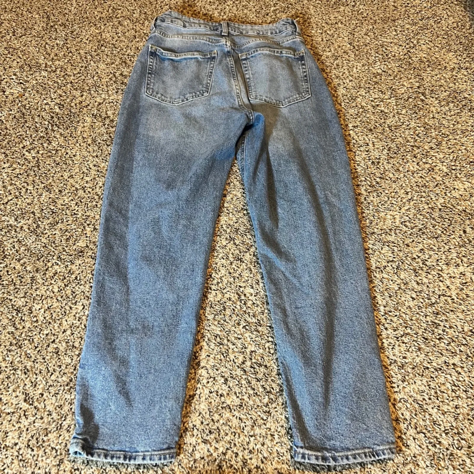 H&M Womens Blue Denim Jeans Size 8 High Rise Straight Leg Cotton Blend - Image 7