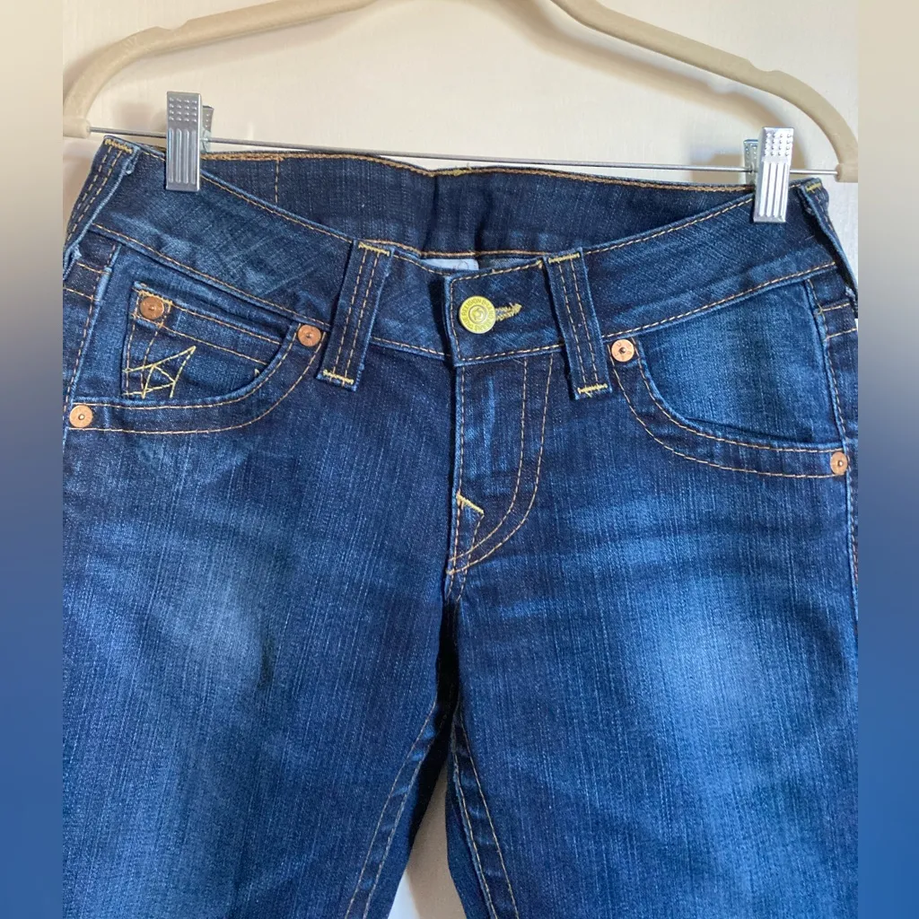 True Religion Dark Wash Joey Twisted Leg Flare Bell Bottom Denim Jean’s#Br - Image 7