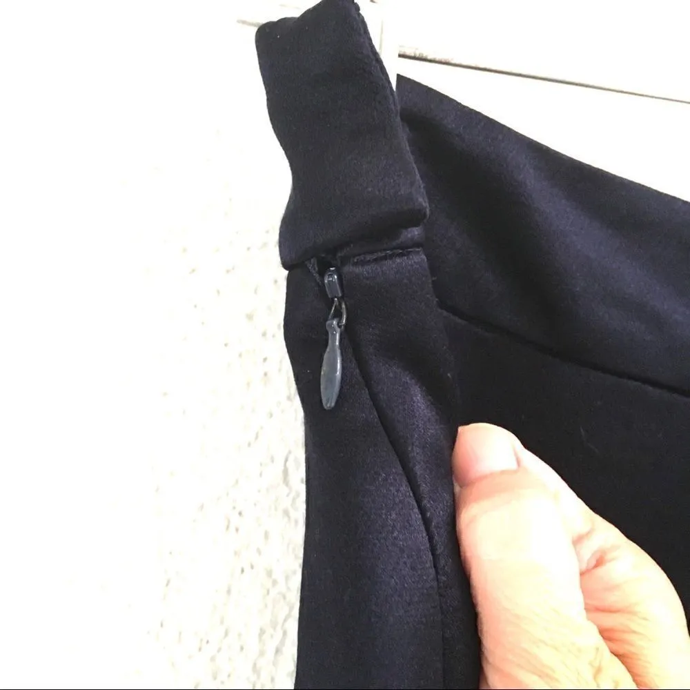 NWT designer Jan Warnock navy pleat pencil skirt S OfficeSiren Corpcore Blue - Image 4