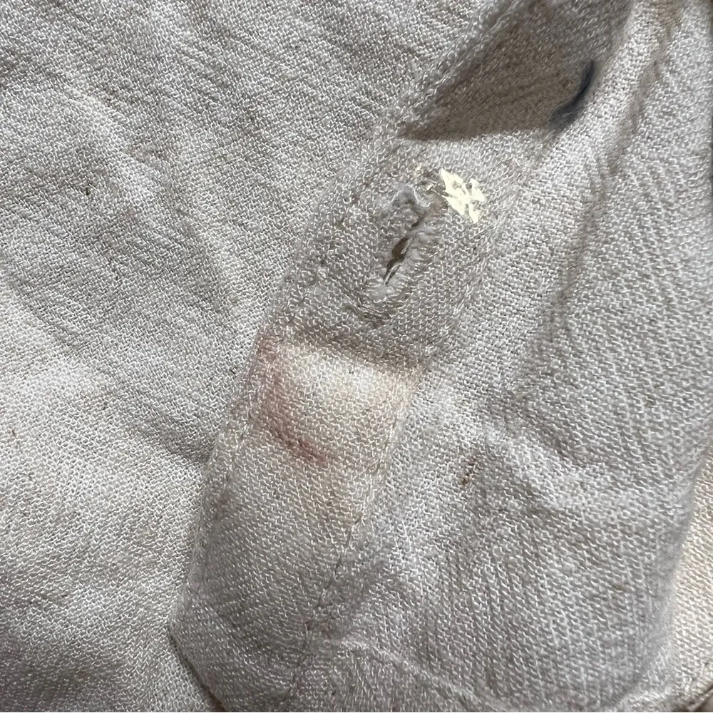 Madewell Linen-Blend Ruched Button-Front Top XS Women’s Natural Undyed NWT NJ642 - Image 4