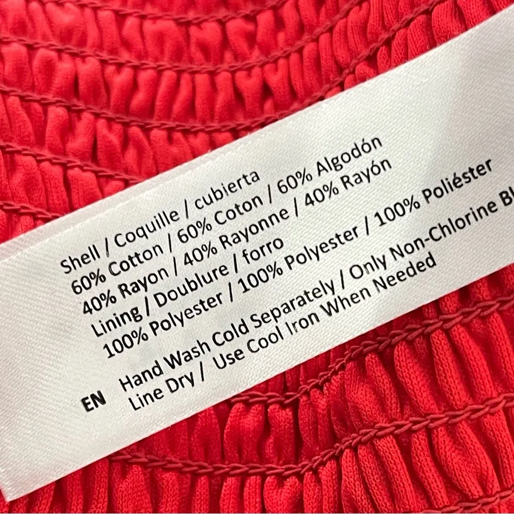 BOG Collective Smocked Ditsy Floral Print Crop Top Women’s Size L Prairie Red Size L - Image 7