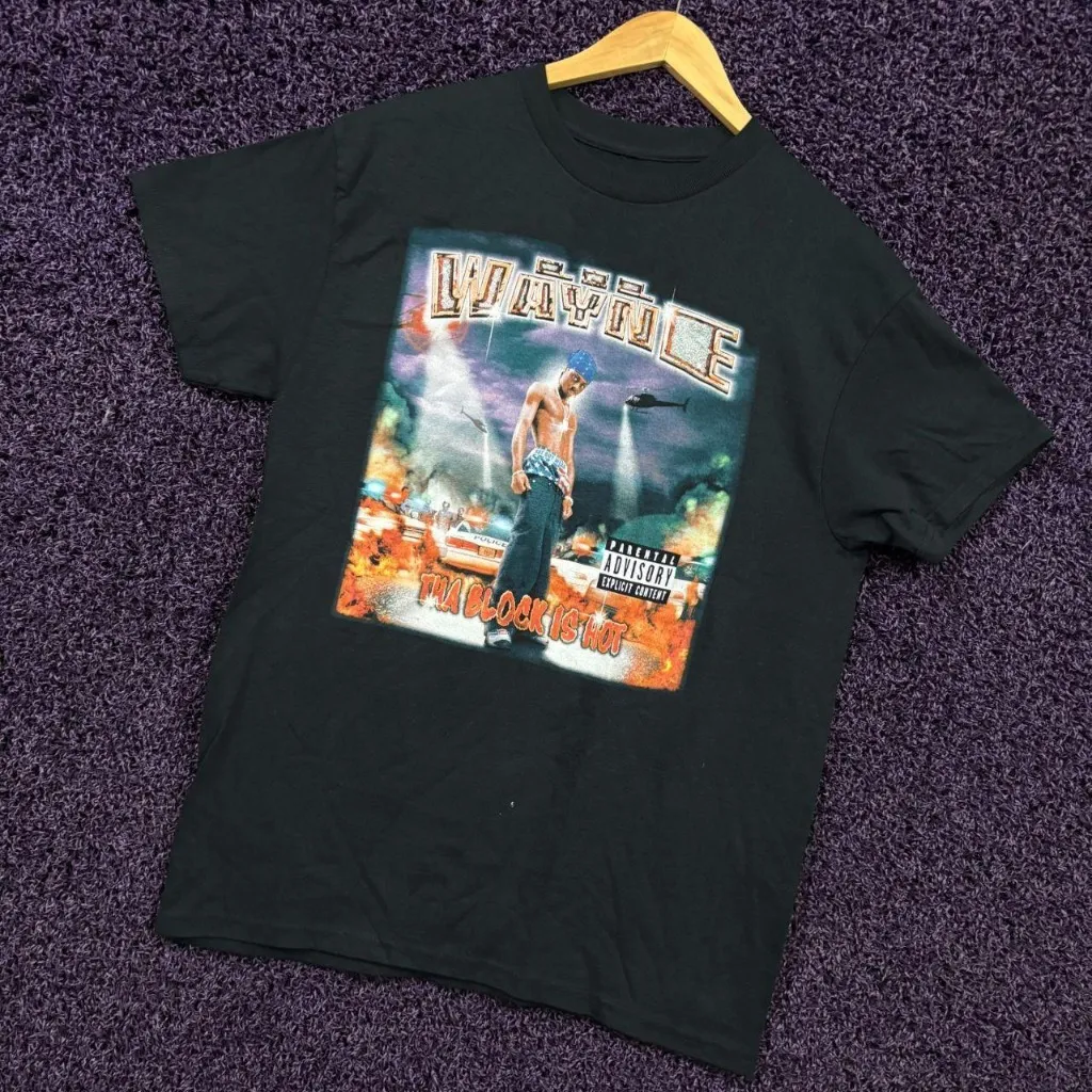 Lil Wayne Tha Block is Hot Album Cover Art Hip Hop T-Shirt M - Image 3