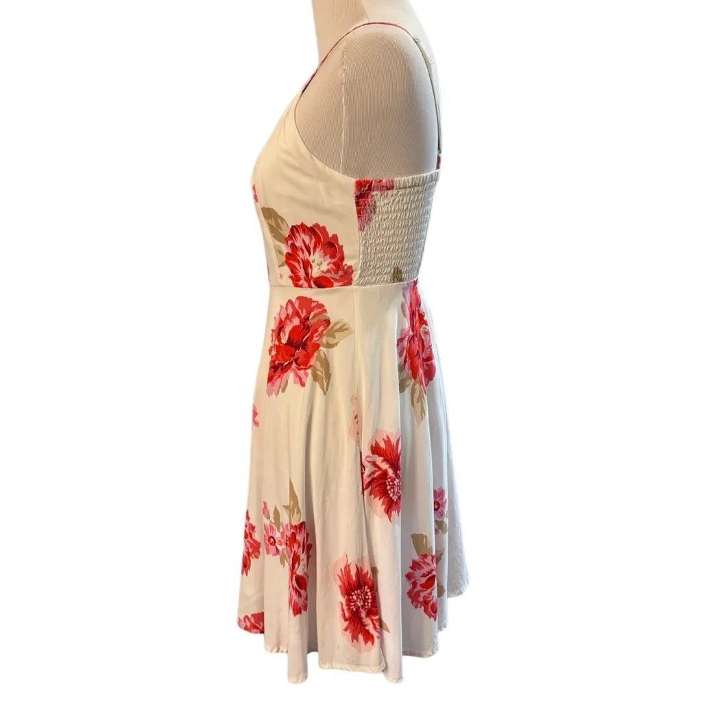 Old Navy Women’s SP Floral Sundress White Red Pink Fit & Flare Spaghetti Strap - Image 4