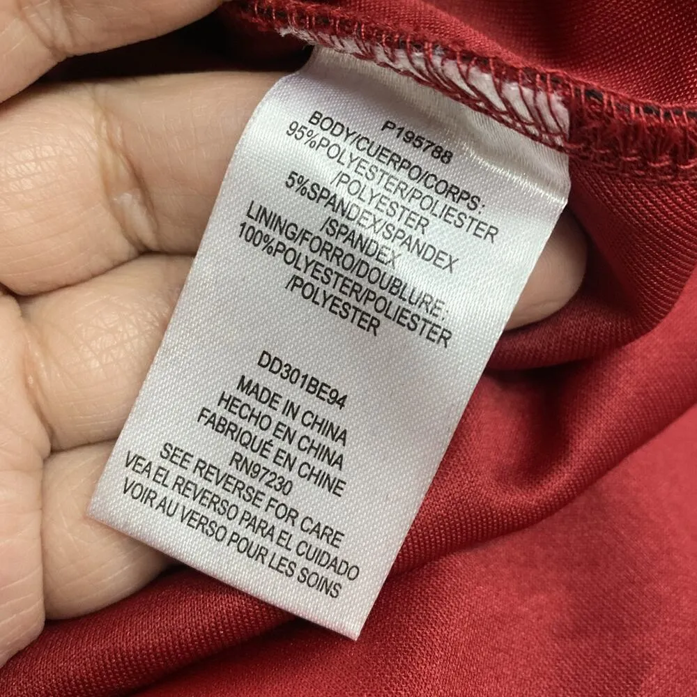 Red Black Med Dress Unlined Sleeveless Fit Flare Prom Hoco Wedding Party Dracula - Image 8