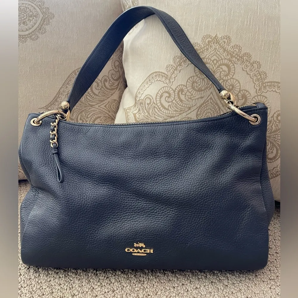 Pebble Leather Shoulder Bag with Good - Image 2