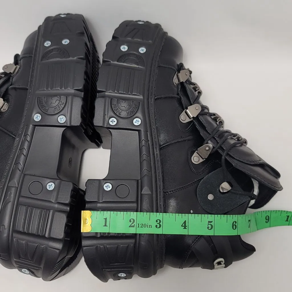 Women's Punk Gothic Chunky Platform Combat Boot Sneakers Bikers Shoes Size 41 Black - Image 6