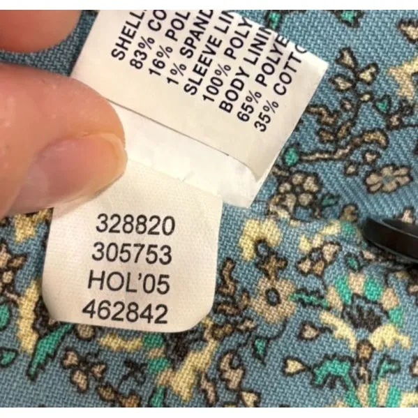 Vtg GAP Womens Corduroy Blazer Jacket Turquoise Y2K 2005 Preppy Academia Sz 12 Blue - Image 8