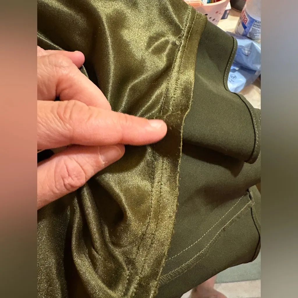 Revelry Inez Chiffon Dress in Deep Olive Green Size 16 - Image 13