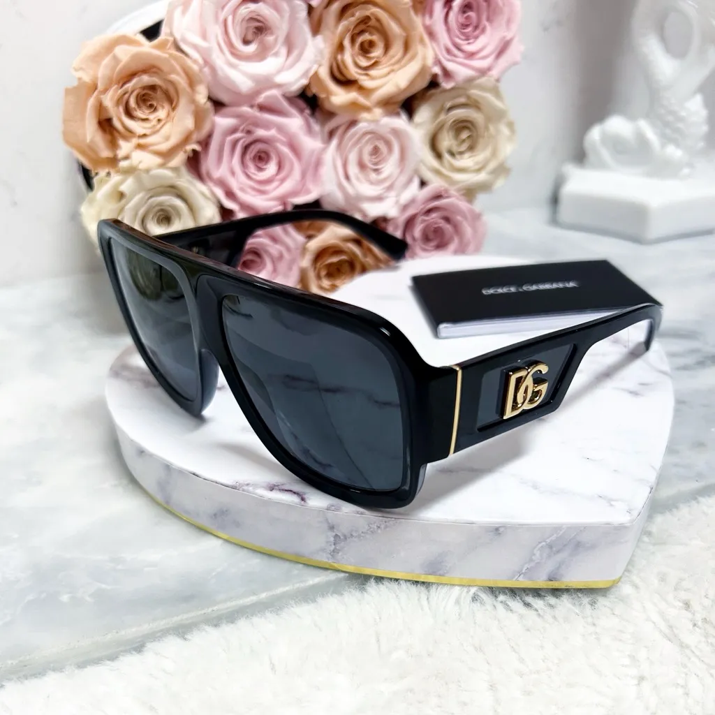 Authentic Dolce & Gabbana Black & Gold DG Mask Unisex Sunglasses - Image 9