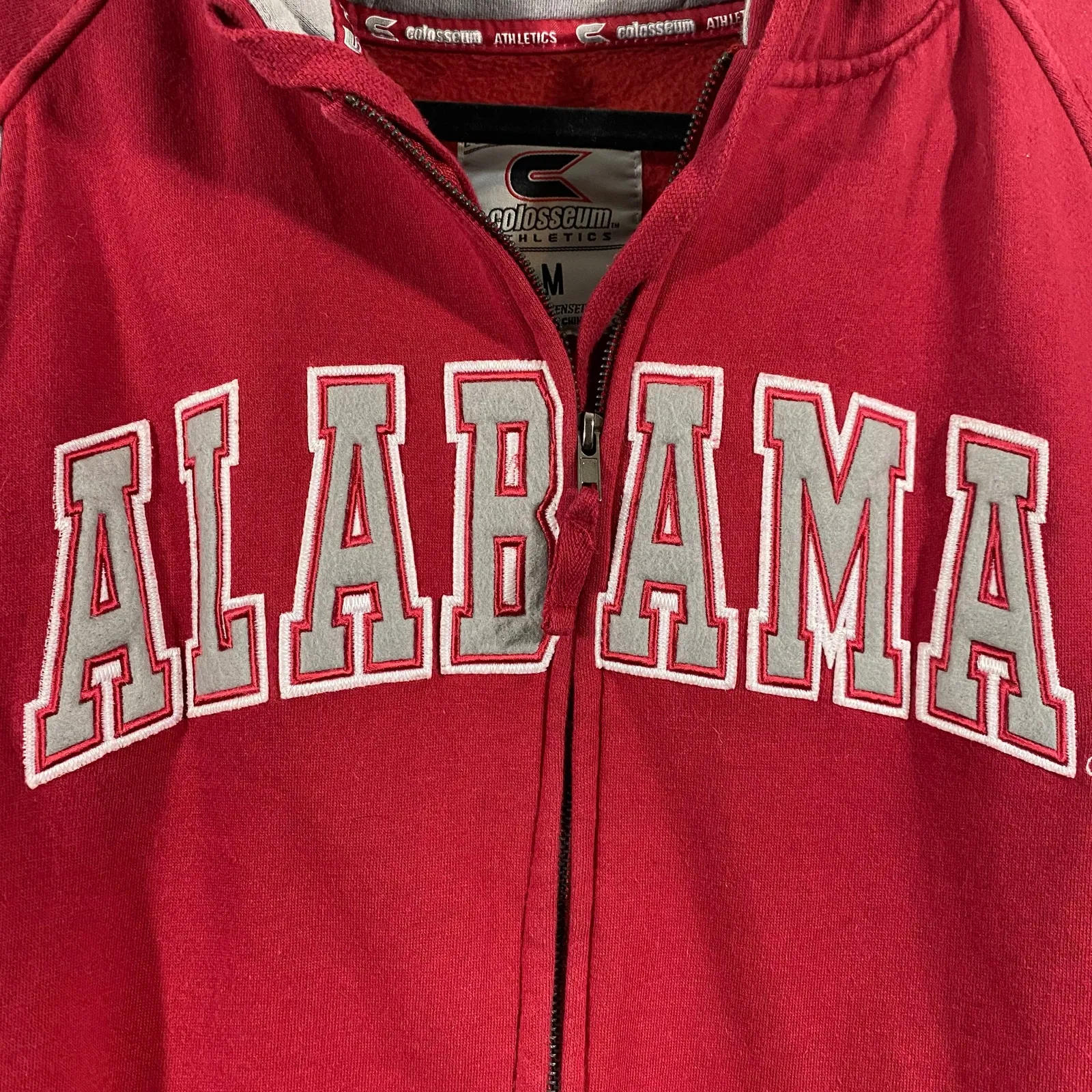 Vintage Colosseum Alabama University Red Crimson Tide Full Zip Hoodie Size M - Image 4