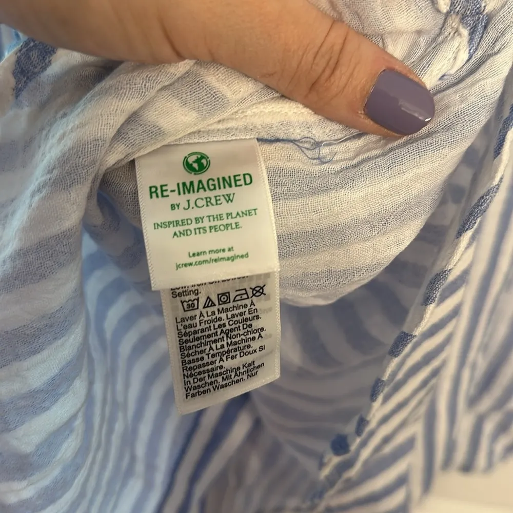 J. Crew Button-up Cotton Blouse striped - Image 5