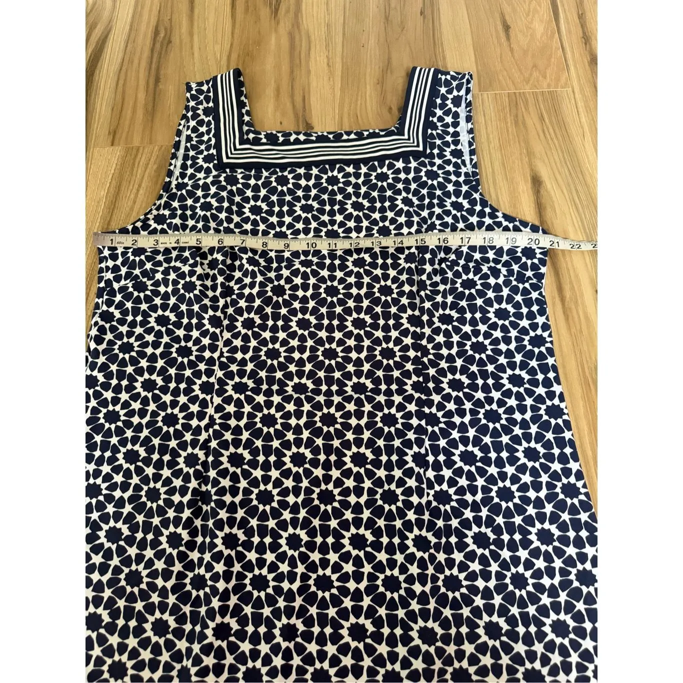Talbots Navy Geometric Print Sleeveless Dress sz XL petite - Image 5