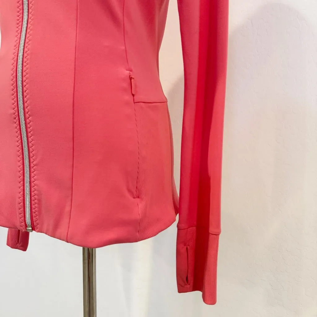 Athleta Shanti Salutation Athletic Full‎ Zip Workout Jacket in Pink Size Small - Image 3