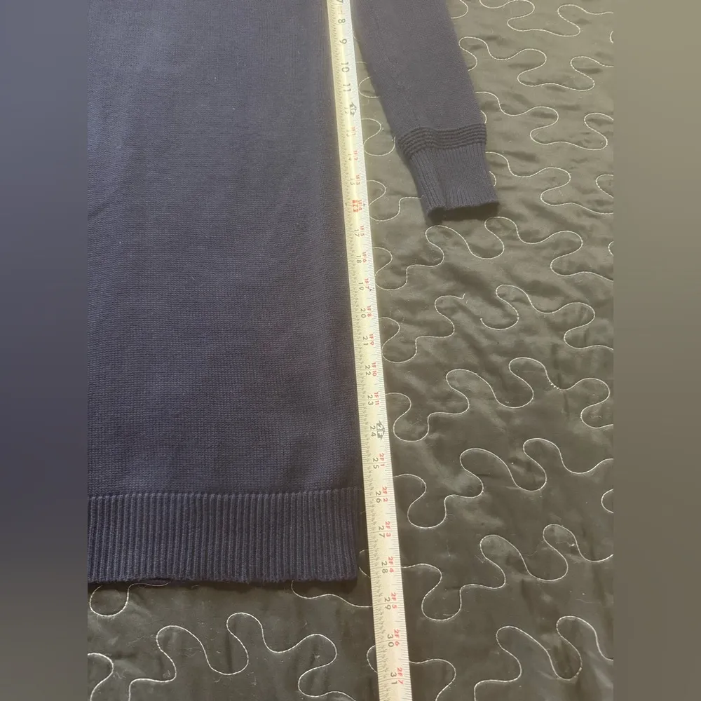 Ralph Lauren Equestrian Navy Blue Knit Clasp Long Sleeve Midi Sweater Dress - Image 3