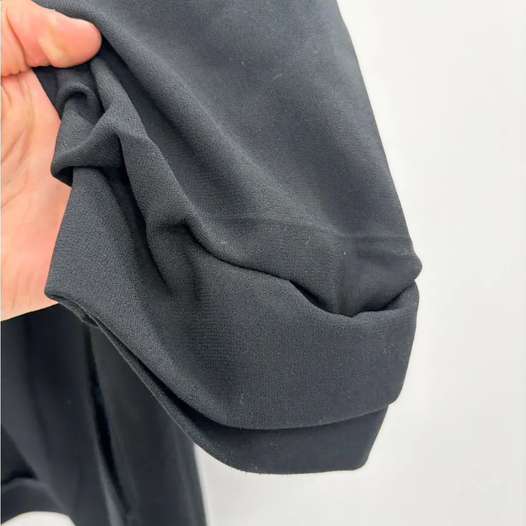 Aritzia Babaton Power Hip Blazer Jacket Black Open Drapey Ruched Sleeves size 10 - Image 11