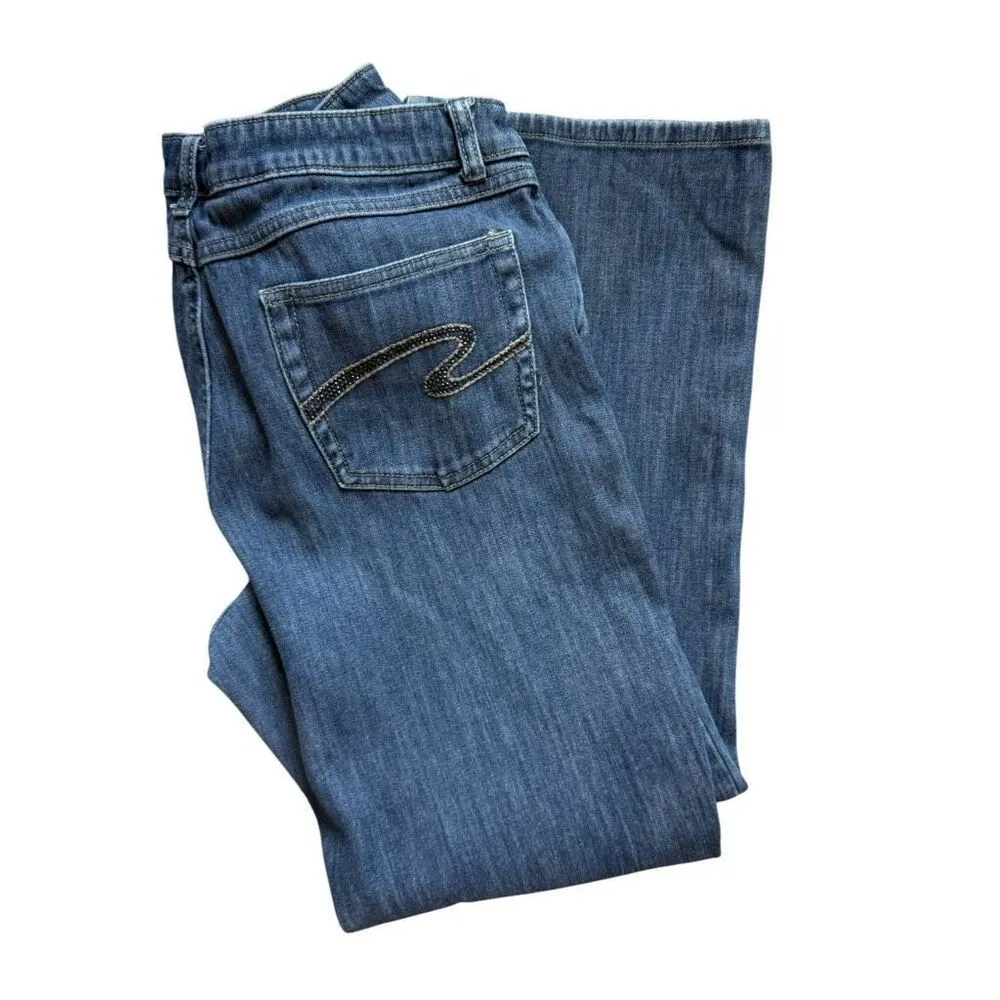 Womens FDJ | French Dressing Olivia Slightly Curvy Flare Leg Jeans 12P 12 Petite Blue - Image 3
