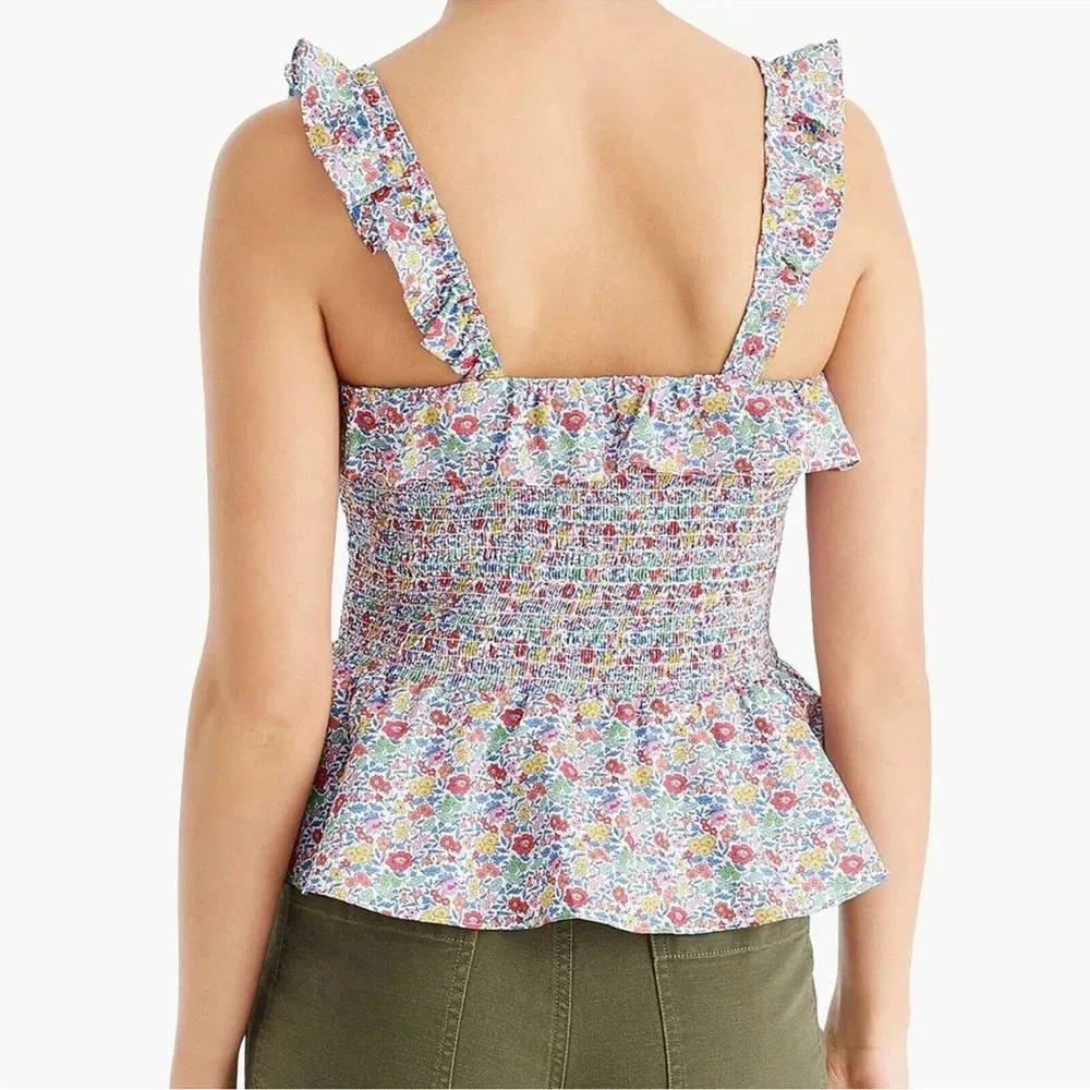 J.CREW x Liberty London Smocked Ruffle Top Favourite Flowers print tank blouse - Image 8