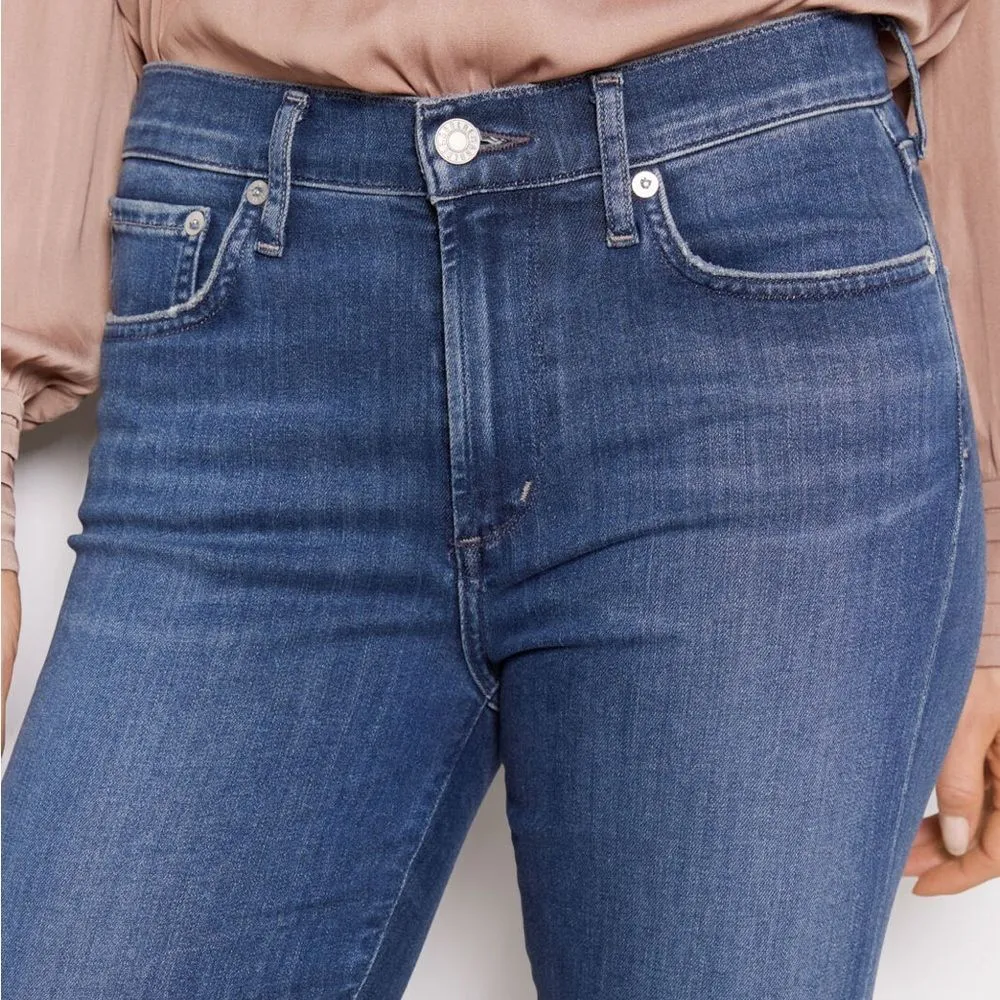 AGOLDE Sophie Crop Jeans Women's Size 27 Raw Hem Slim Jean Claremont Medium Wash - Image 4