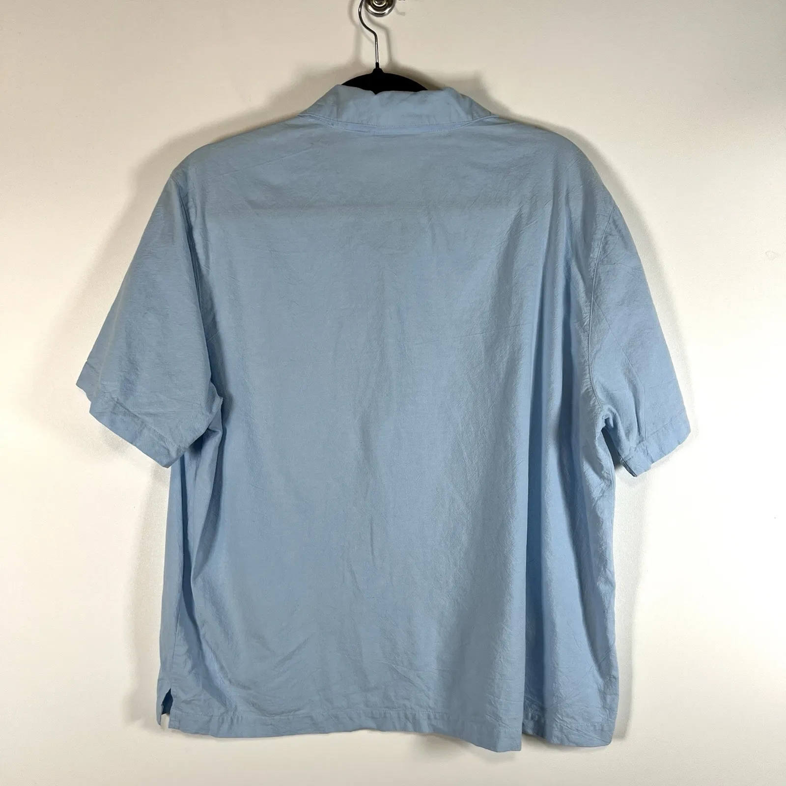 Jane Ashley Blue Floral Frogs Embroidered Y2k 90s Top Button Up XL Shirt Sequins - Image 10