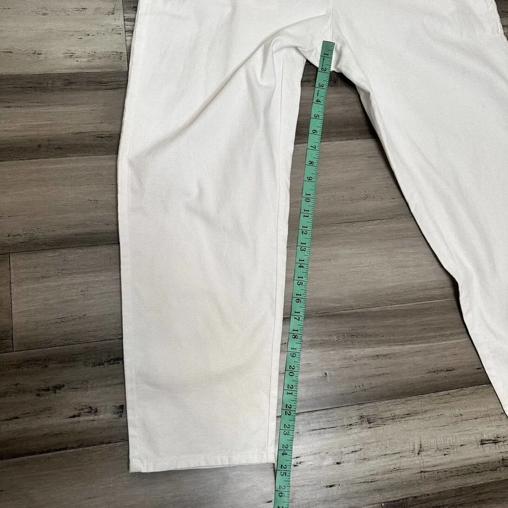 NEW Eileen Fisher Cotton Hemp Tapered Ankle Pants High Rise White Size 16 - Image 9