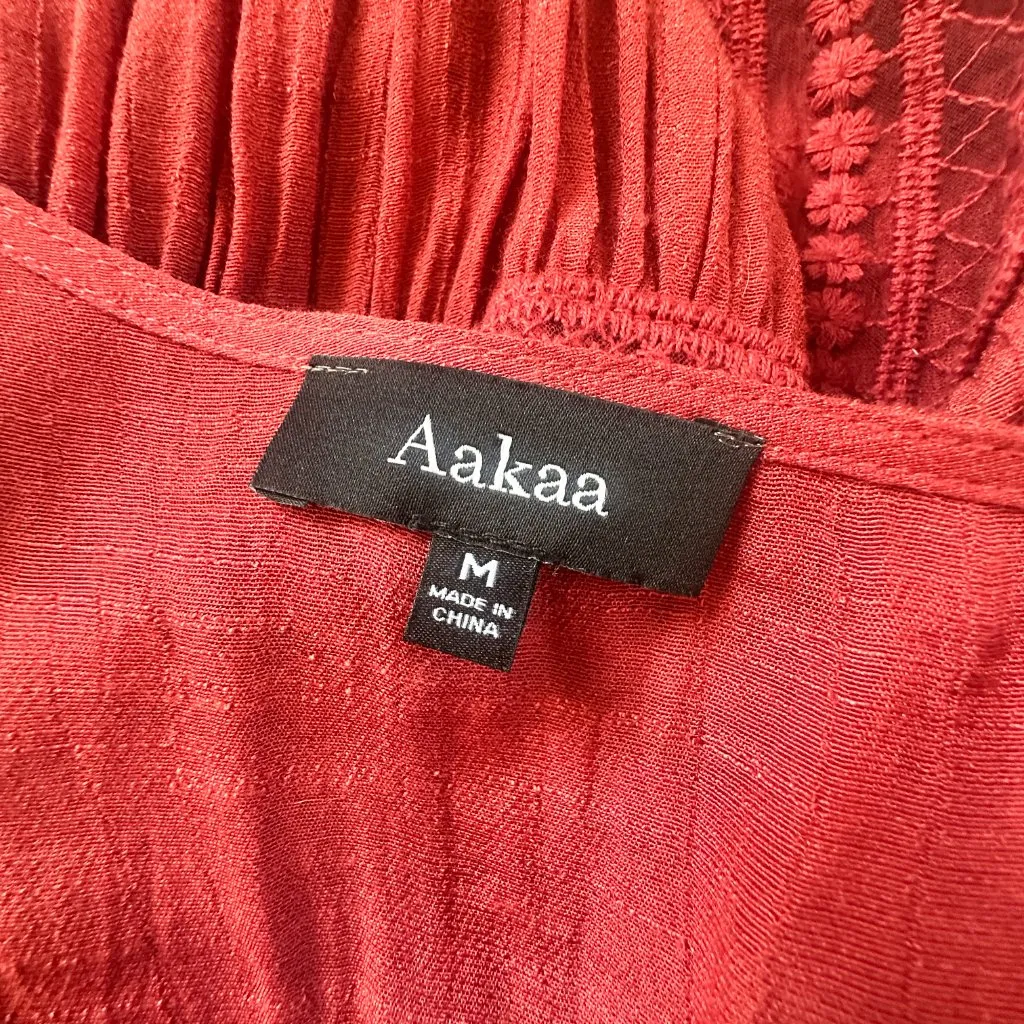 Aakaa Kaftan Open Front Dress Cover Up Size Medium Lace and Tie Details - Image 10