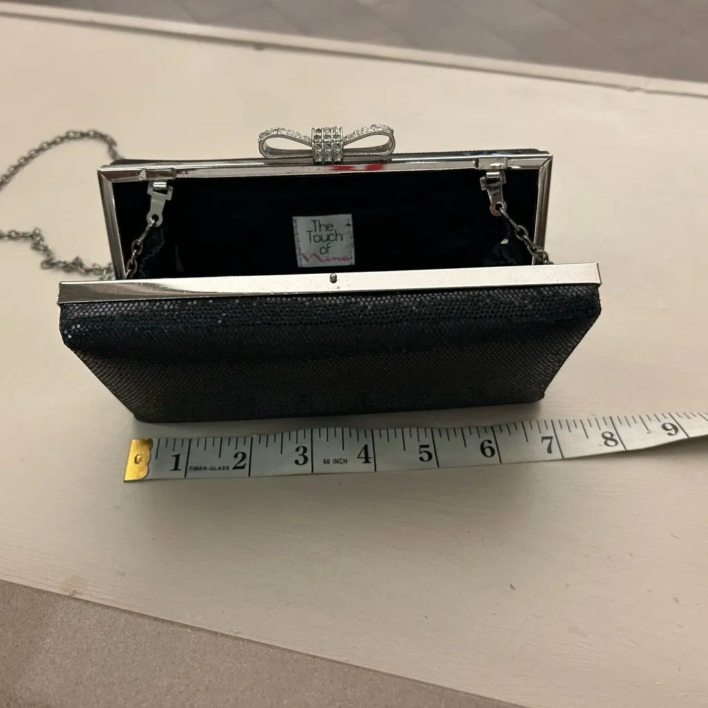 Clutch Black Bow Clutch A Touch of Nina perfect condition - Image 3