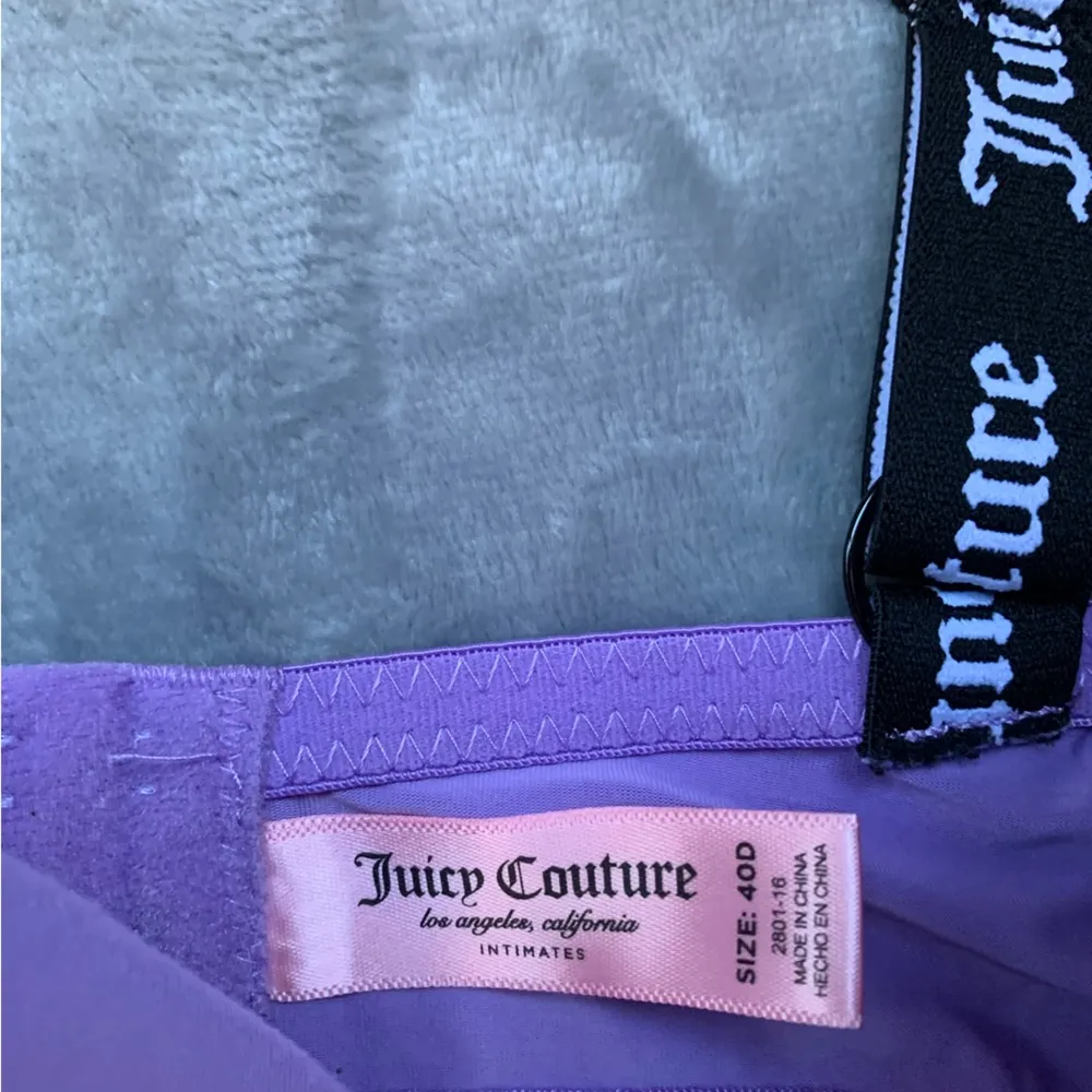 Juicy‎ Couture Purple Bra 40D Juicy Straps 90s Twee - Image 4