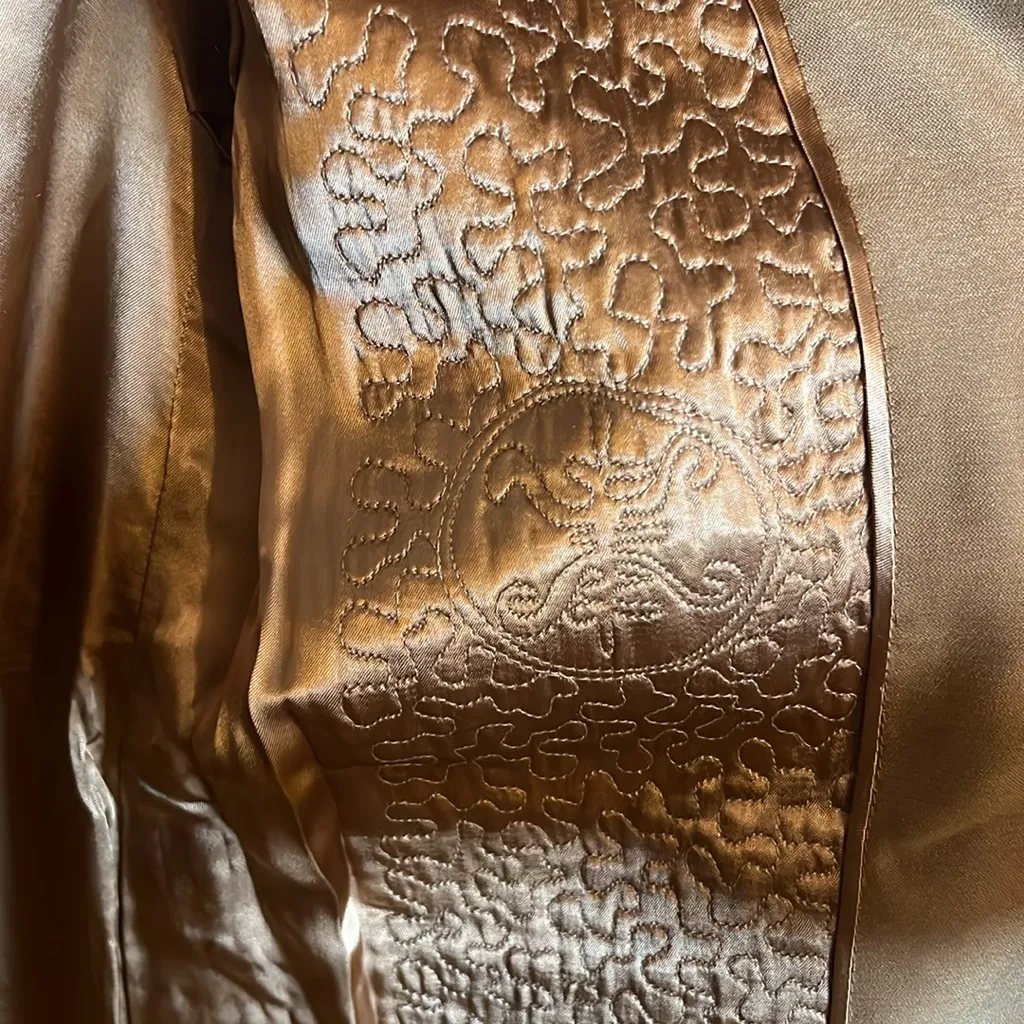 Vintage Hong Kong Intricate Custom Maxi Jacket Embroider Tailor Em Danny’s Asia Gold Size M - Image 9