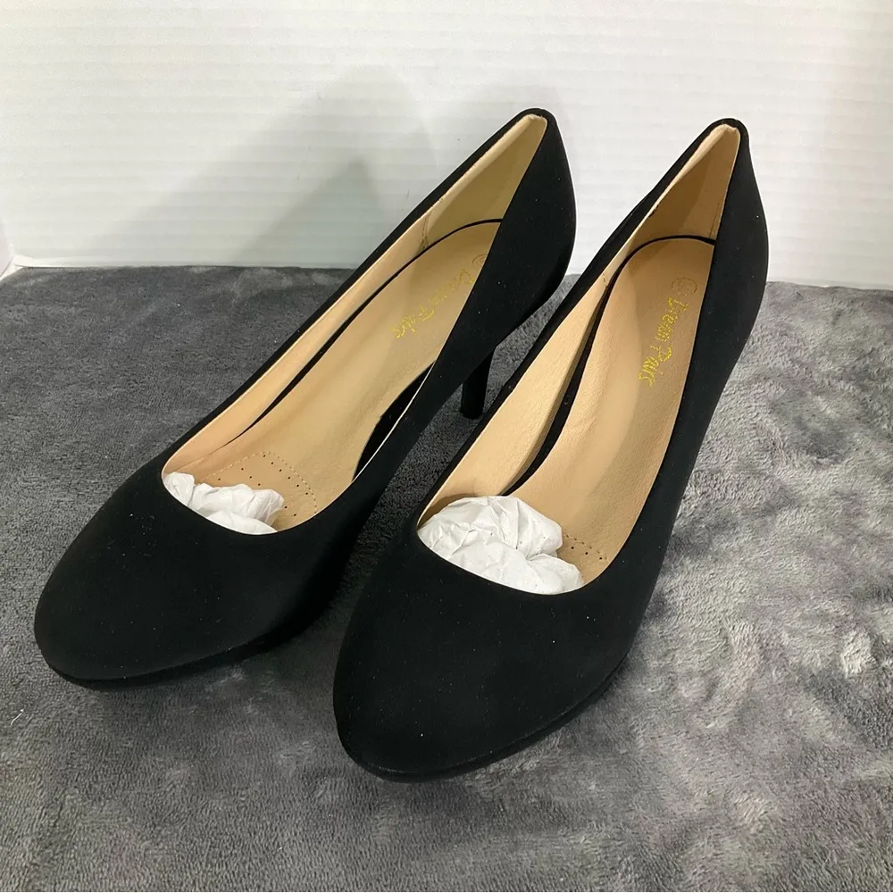 Dream Pairs OL-CR Women's Platform Heel, Black Suede, Size 9.5 Prom Weddings New - Image 6
