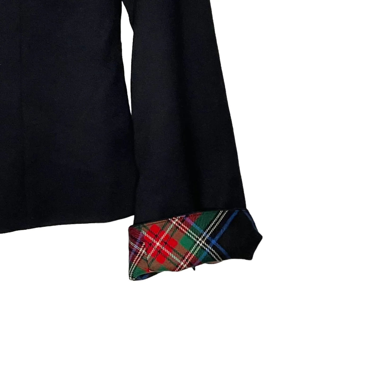 Pendleton Full Zip‎ jacket Size 8 Black 100% Wool Womens Contrast Cuff Lined - Image 3