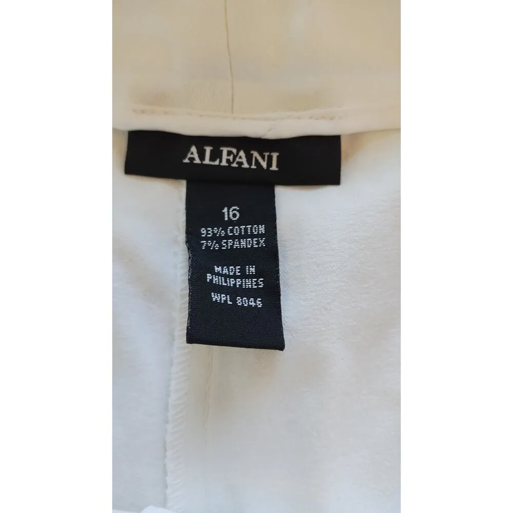 NTW Alfani slim Leg High Rise Career women’s Pants Size 16 Bright White - Image 6