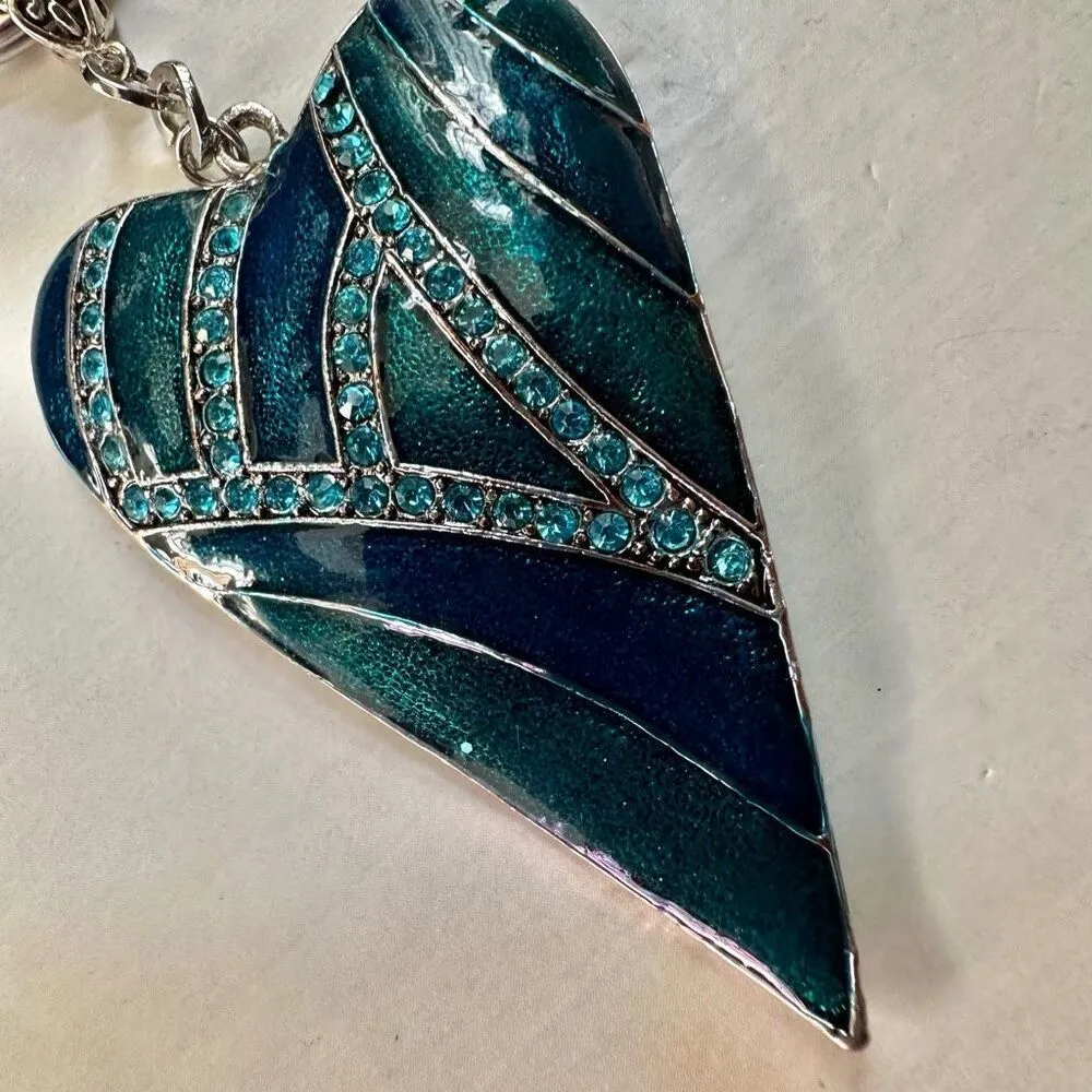 Blue green heart keychain - Image 5