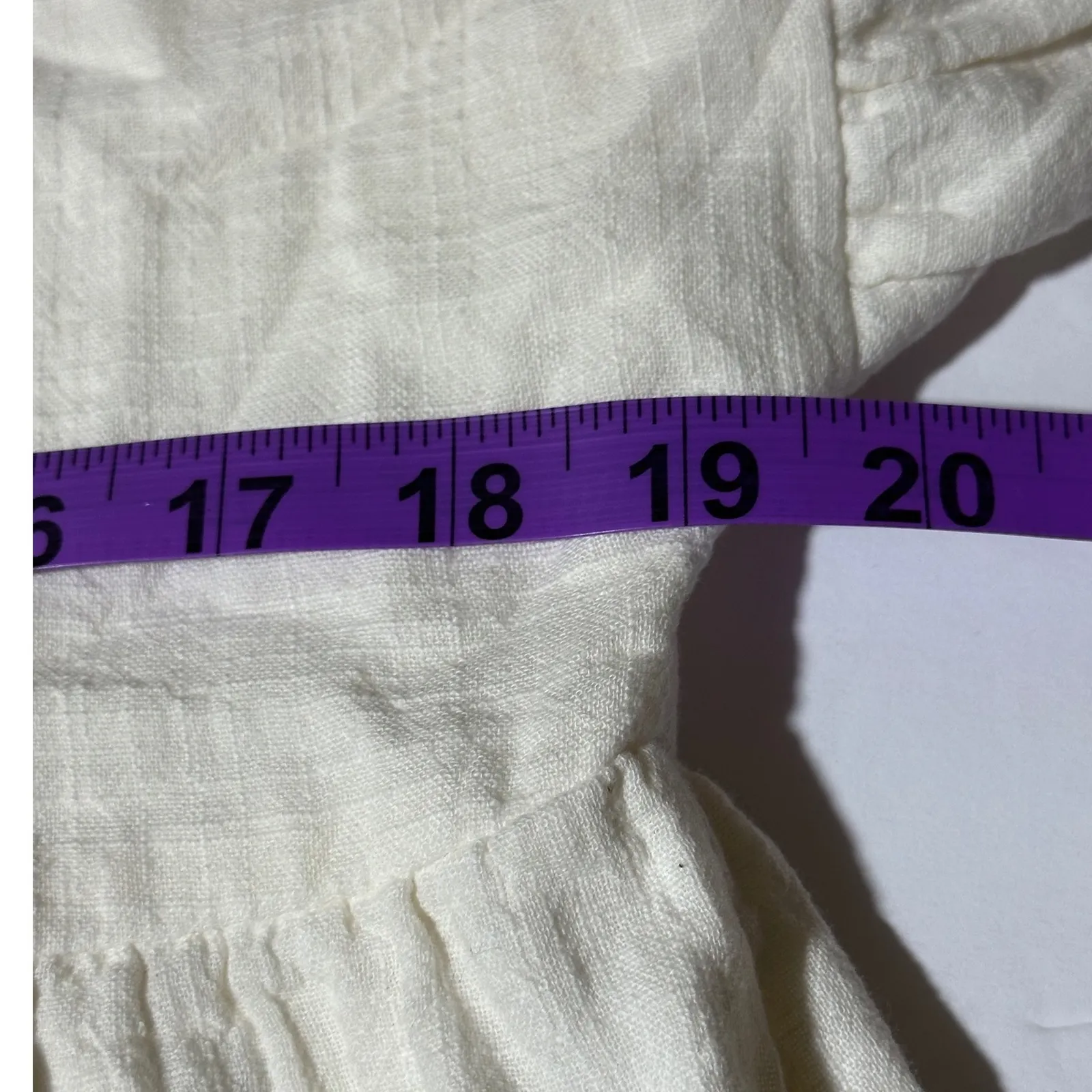 Billabong Women's So Breezy Babydoll Dress Short Ruffle Sleeve White size large - Image 11